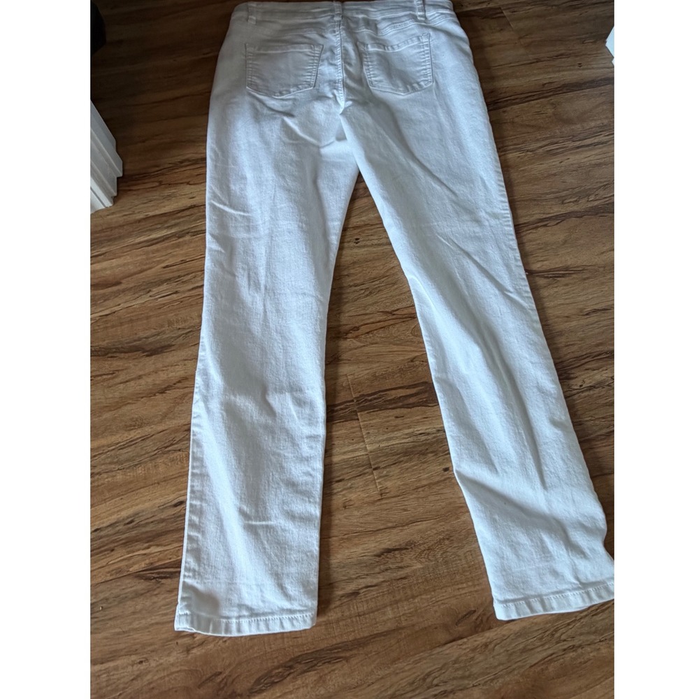 d.jeans Womens White Straight Leg Denim Jeans Size 12 Stretch Five Pocket - Picture 6 of 9